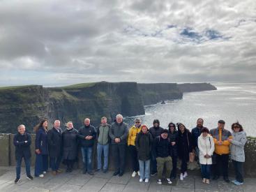 The group visiting the Cliffs of Moher